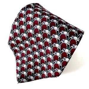 The Nature Conservancy Necktie - Crab, 100% Silk, Hand Made Blue and Red, EC!